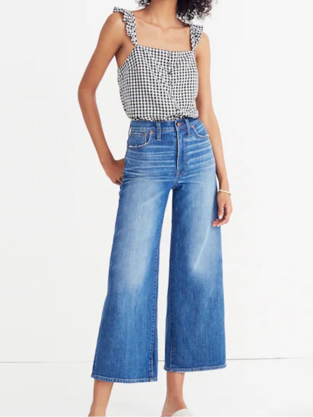 Madewell Wide-Leg Crop Jeans in Finney Wash 26
